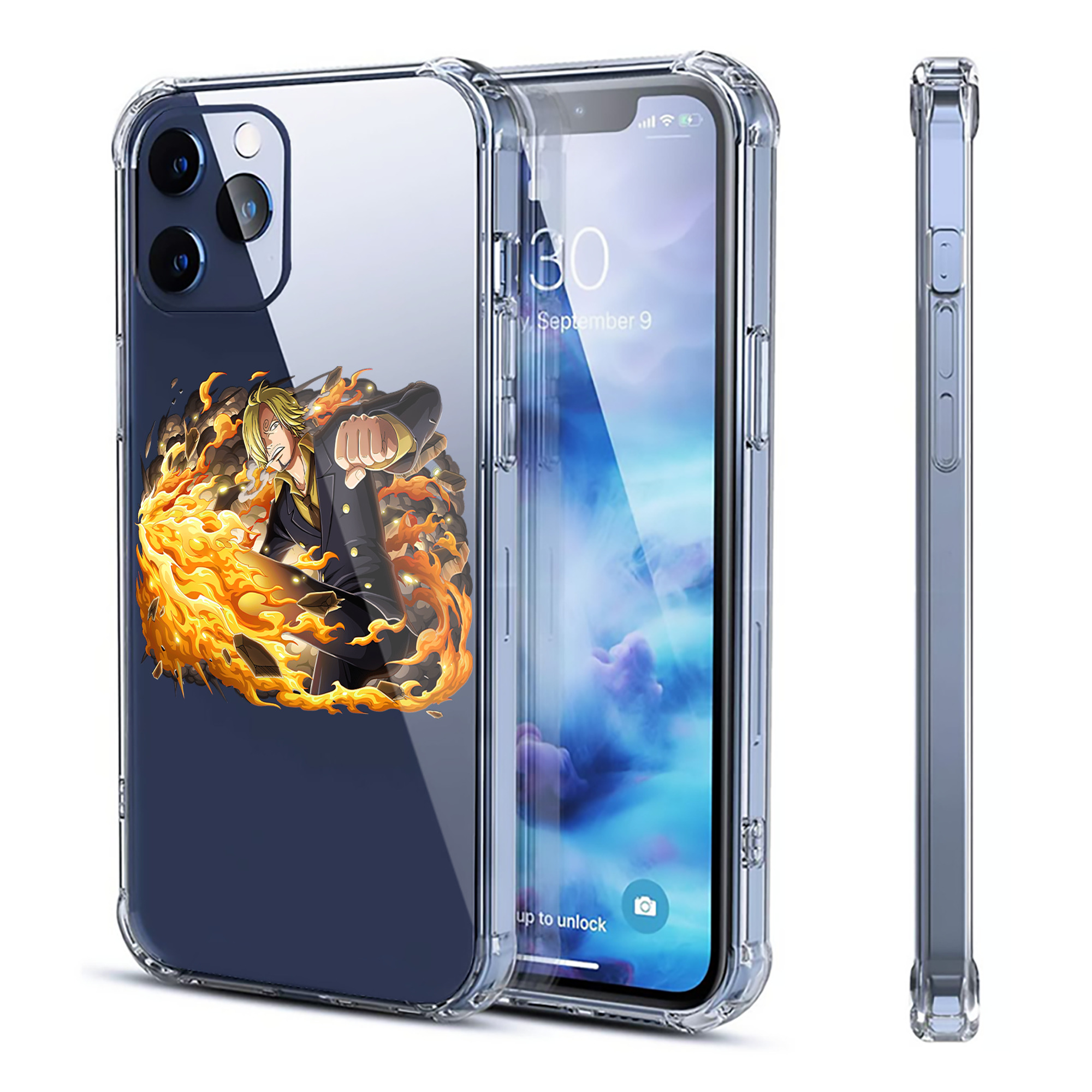 （画像用） ワンピース サンジ ONE PIECE Sanji 【iPhone 12シリーズ対応】透明スマホケース（クリアソフトケース）